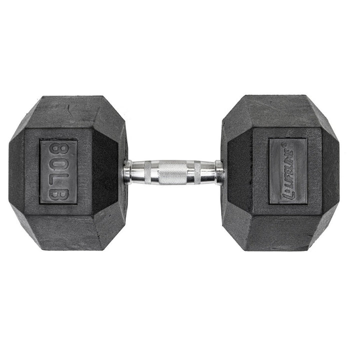 Lifeline Hex Rubber Dumbbells SKU: LLHRD5