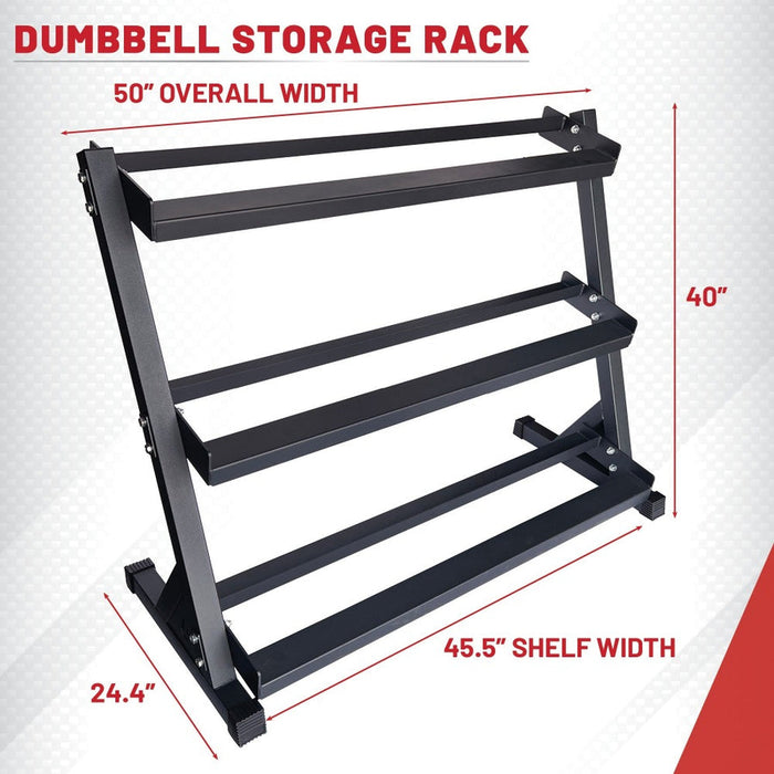 Lifeline 3-tier Dumbbell Rack SKU: LLDBRACK3W