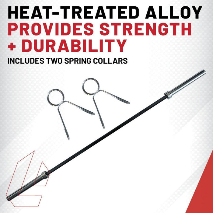 Lifeline Fitness Heat-Treated Steel Olympic Bar, 45lb Barbell With Two Spring Collars SKU: LLOWB-1000