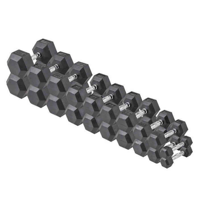 Lifeline Hex Rubber Dumbbell Fitness Training Weight Set SKU: LLHRDSET